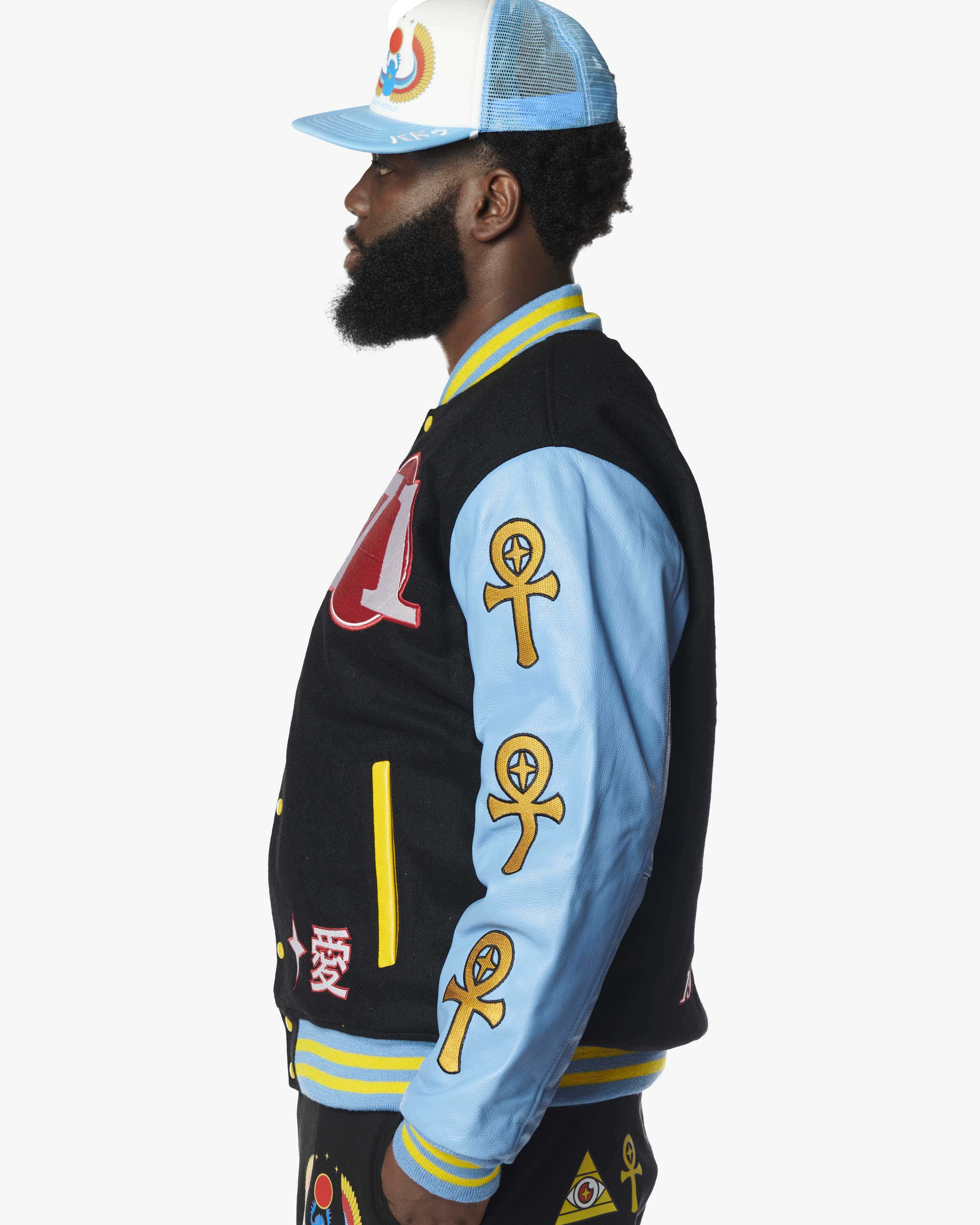 BADU x SUPA Letterman Jacket - Black - Image 4